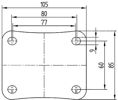 Колесо поворотное с тормозом 3377 PVO 080 P62 TENTE