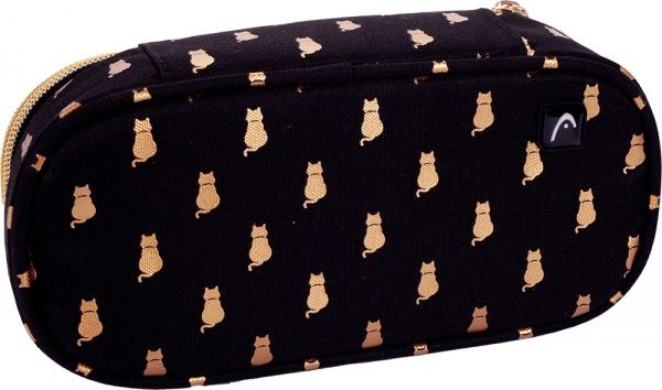 Пенал школьный AC5 Golden Kitty Head черный с рисунком