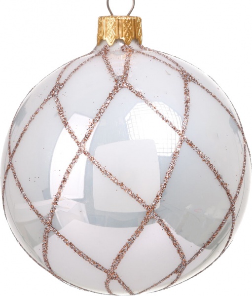 Шар новогодний орнамент d 80 мм в ассортименте .0182