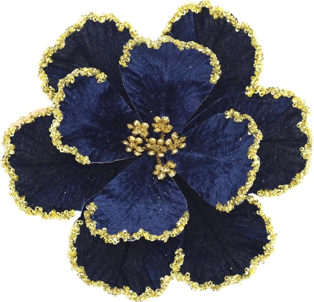 Цветок декоративный магнолия королевская 26 см 2 цвета в ассортименте бургунди / миднайт