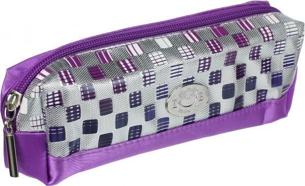 Пенал школьный 1 отделение фиолетовый