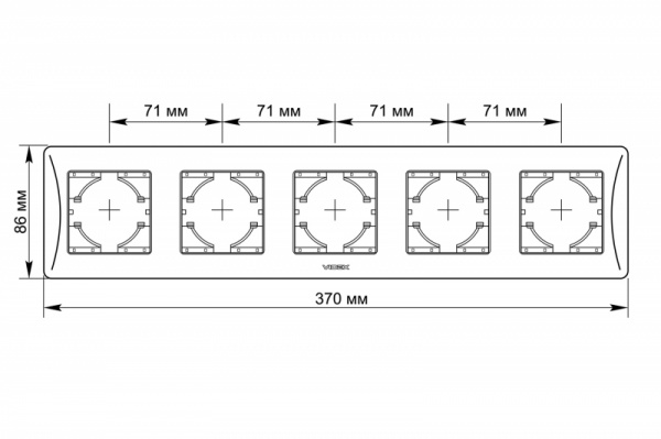 Рамка пятиместная Videx Binera горизонтальная кремовый VF-BNFR5H-CR