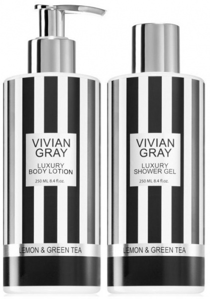 Набор подарочный унисекс Vivian Gray гель для душа и лосьон для тела зеленый чай с лимоном