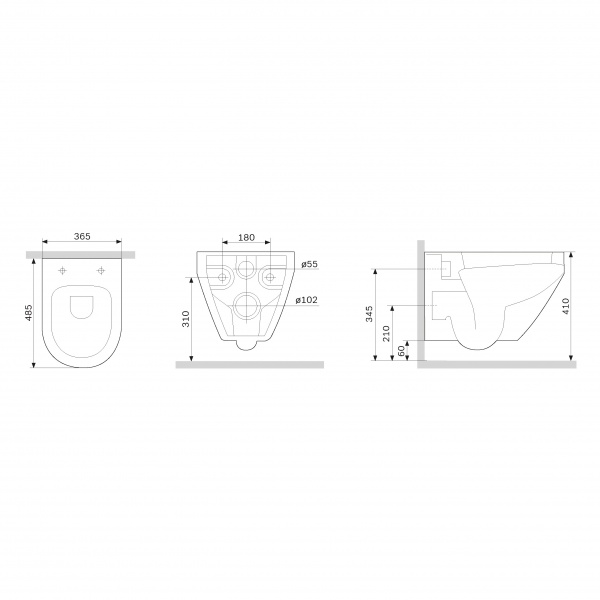 Унитаз подвесной AM.PM FlashClean Spirit V2.0 C701700MBSC