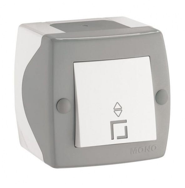 Вимикач прохідний одноклавішний Mono Octans без підсвітки 10 А 250В сірий 104-020001-109
