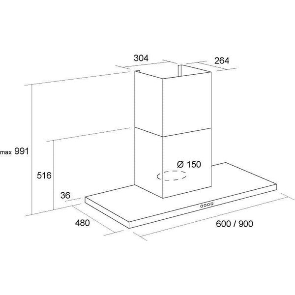 Витяжка Pyramida HEF 22 P R inox 90 см