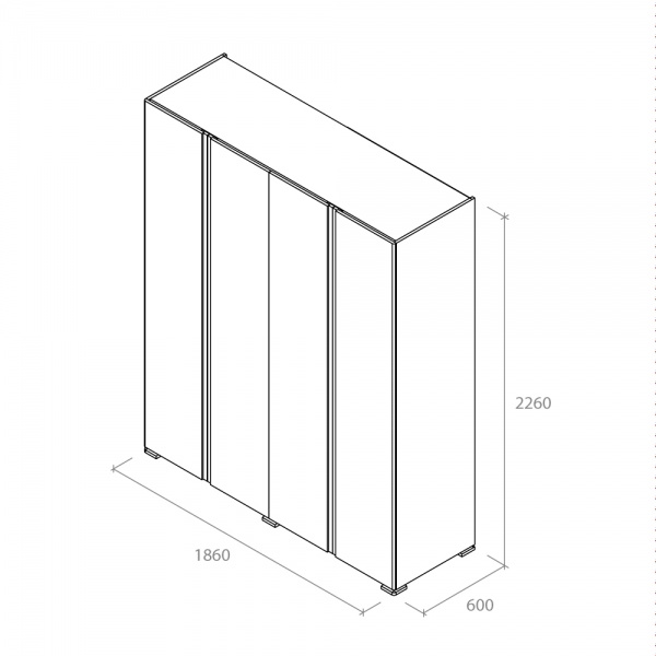 Шкаф для одежды Aqua Rodos Avangard антрацит / белый матовый АР000032639