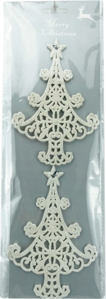 Декоративная подвеска Shunda Елочка белая 2 шт 14 см SDK1922914