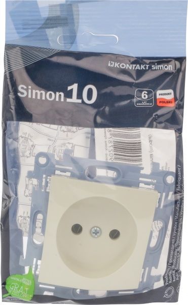 Розетка без заземления Simon 10 без шторок кремовый CG1.01/41