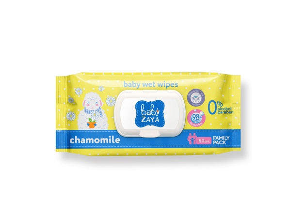 Детские влажные салфетки Baby Zaya Ромашка 60 шт.