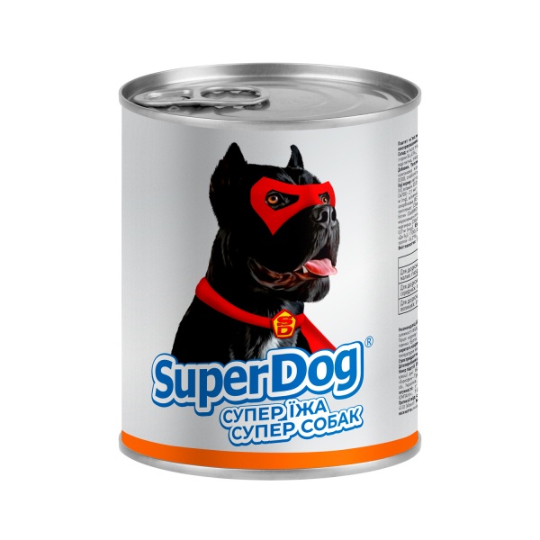 Паштет консервированный для всех пород SuperDog с индейкой 800 г