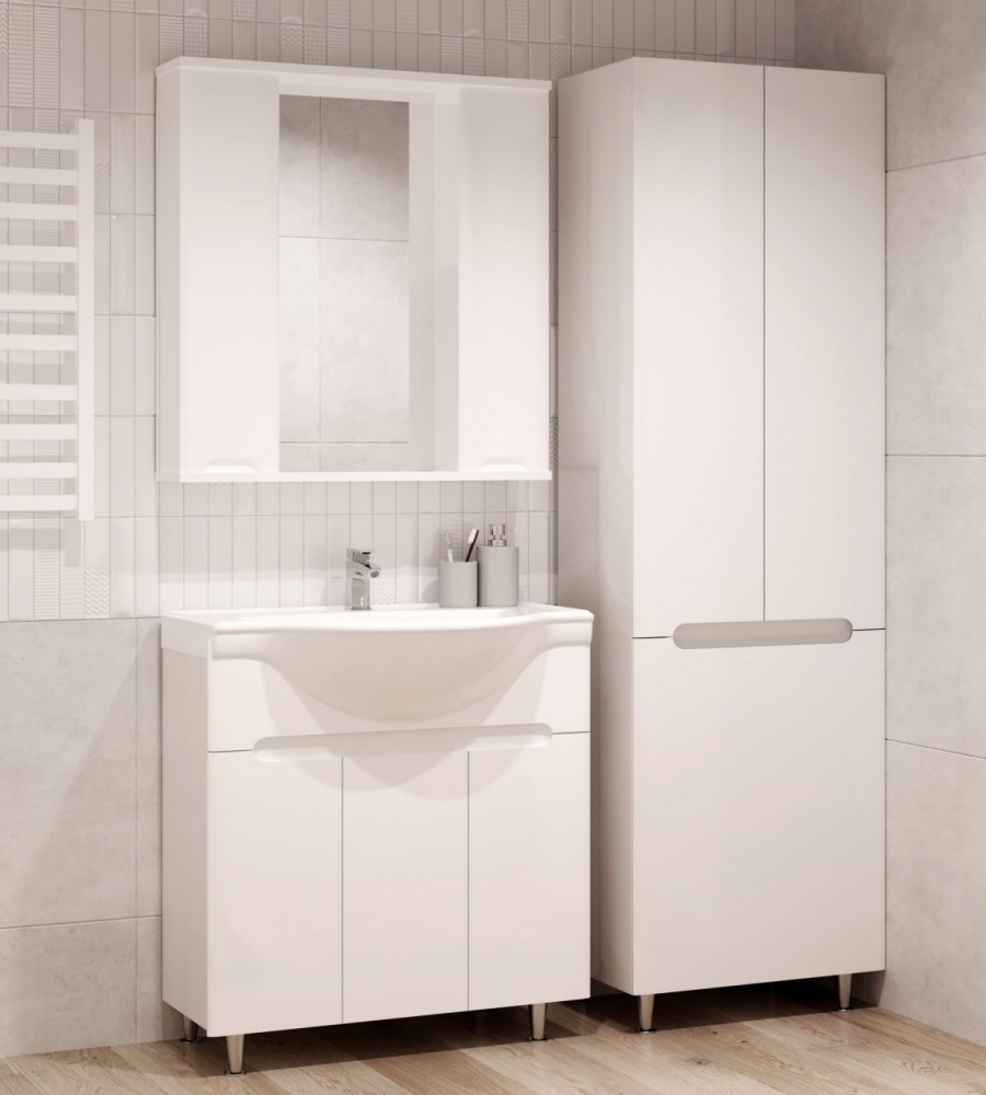 Тумба на ножках Сансервіс Марокко 80 БШ с умывальником Basic-80 белая