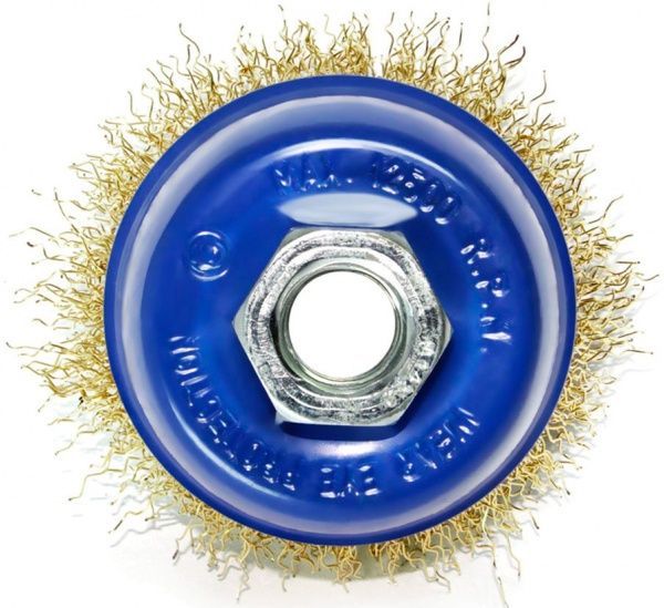 Щітка чашкова 65мм x M14, витий (рифлений) дріт d0,3 об/хв 12500 стальний дріт S&R 136132065