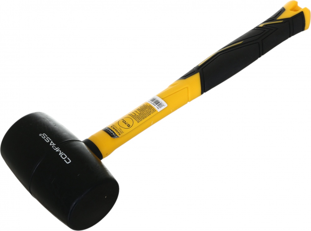 Киянка Compass 670 г черная резина фибергласовая ручка CP-RH0670-BL