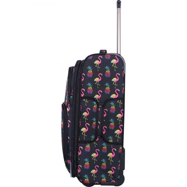 Чемодан Bagland Леон 51 л черный с рисунком 361 (0037666244) 