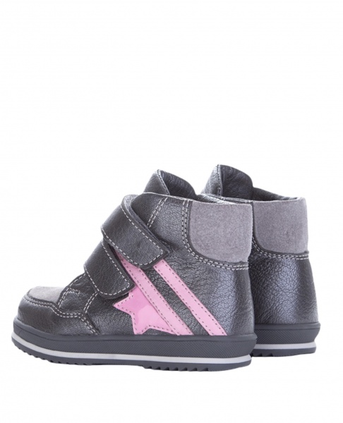 Ботинки для девочки MiracleMe 4516 р.30 серый с розовым 