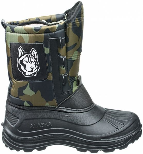 Берцы Гофра Аляsка р.45 черный с зелеными вставками