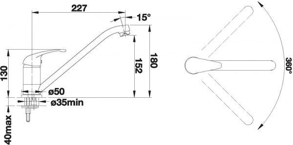 Смеситель для кухни Blanco Daras 517720
