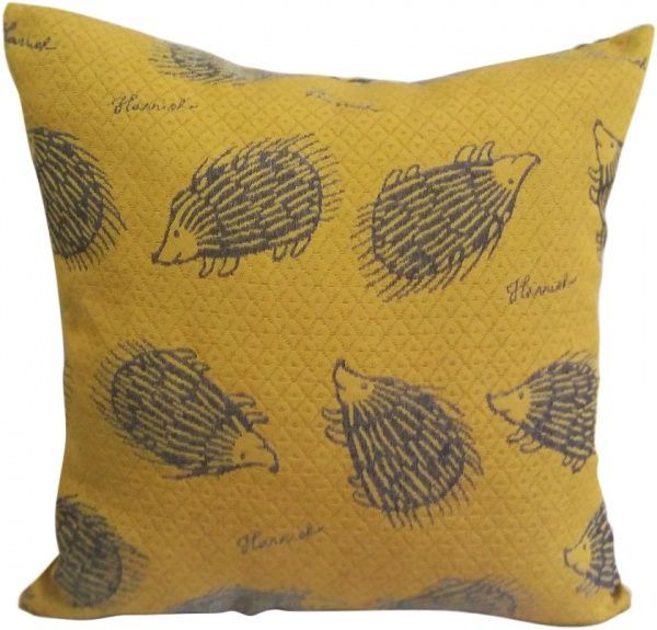 Подушка декоративная Ежики 30x30 см желтый с серым Анна 