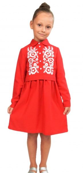 Платье Эдельвика р.140 красный 168-19/00 