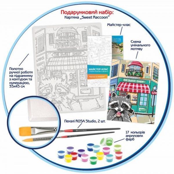 Картина по номерам Sweet raccoon Rosa Start 