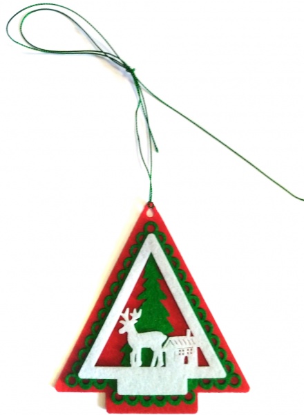 Украшение новогоднее ПОДВЕСКА ЕЛОЧКА ФЕТР 13 СМ 13 см 120711