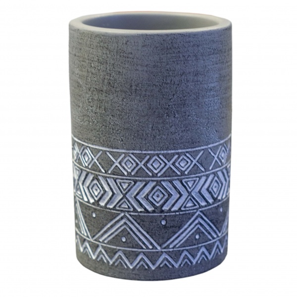 Стакан для зубных щеток Bisk с орнаментом серый