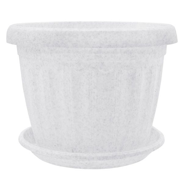 Горшок пластиковый Алеана Терра круглый 0,55л белый с серым (112069) 