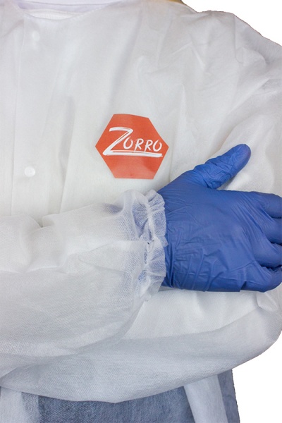 Халат Zorro зі спанбонду на кнопках р. XXXL зріст універсальний білий