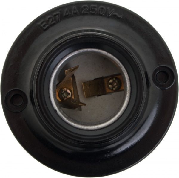 Патрон электрический E.next фланцевый прямой настенный E27 бакелит черный s9100019