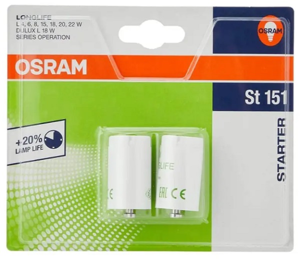 Стартер Osram 4-22 W Long life 2 шт. 4 Вт st 151 LL 