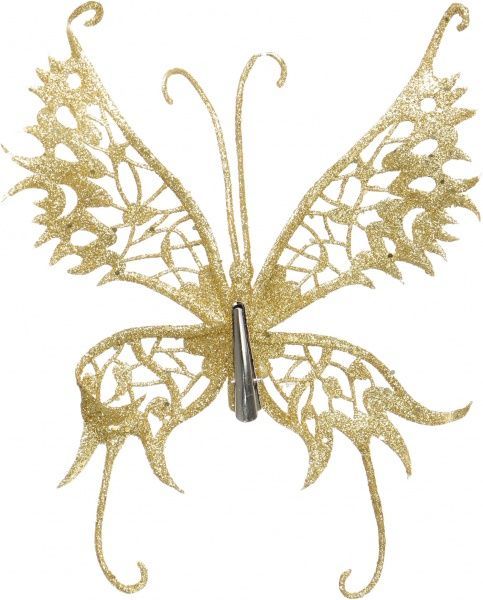 Декорація новорічна Метелик 17x21 см SD16-025G золотистий