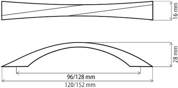 Меблева ручка DR 57 AB 96 мм антична бронза DC 75711