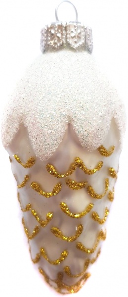 Ялинкова іграшка Юріта Шишка мала біла 1087М 9,2 см 