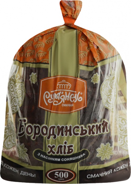 Хлеб Хлібодар Бородинский с семенами подрезника нарезной 0,500 г 4820062051538