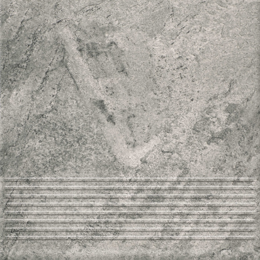 Клинкерная плитка Ceramika Paradyz Mattone pietra grafit stopnica prosta G1 30x30 см