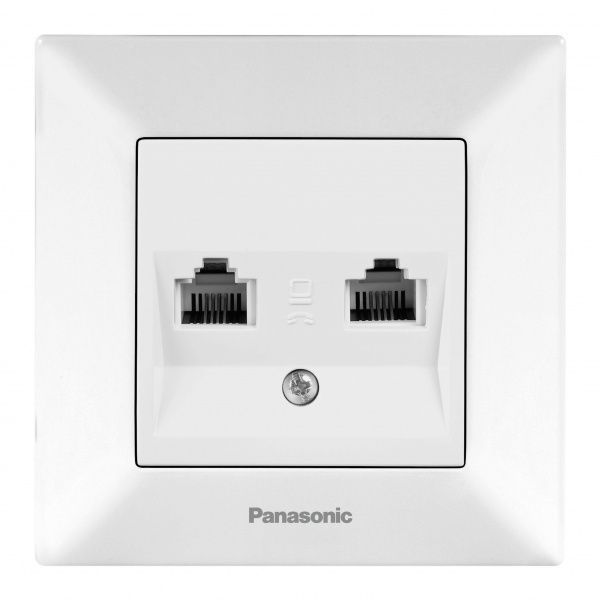 Розетка телефонна Panasonic Arkedia Slim RJ11 CAT3 білий 480200236
