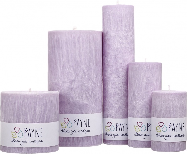 Свеча Цилиндр пальмовая фиолетовая 6х26 см ТМ FAYNE