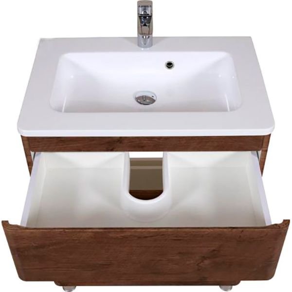 Тумба напольная Aqua Rodos Акцент каштан с умывальником Альфа 70 см