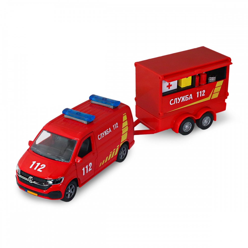 Игровой набор TechnoDrive 1:43 Volkswagen Служба 112 (с прицепом) 520322.270