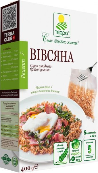 Крупа овсяная Терра быстрого приготовления 400 г 