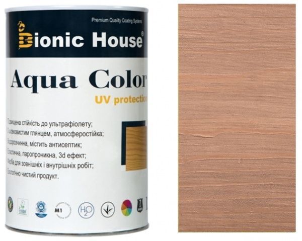 Лазурь Bionic House лессирующая универсальная Aqua Color UV protect индиго шелковистый мат 0,8 л