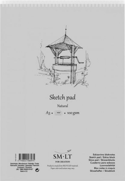 Альбом для эскизов на спирали AUTHENTIC A3 43х30 см 100 г/м² 100 листов Smiltainis