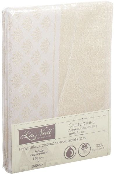 Скатерть Jacquard Шык 140x240 см золотой La Nuit 