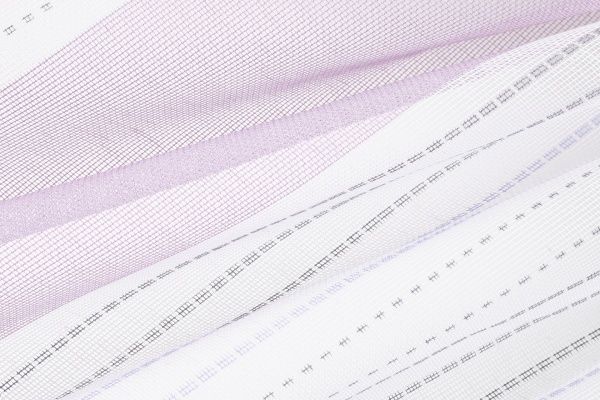 Ткань тюлевая Декостиль 537063 4390/4 белый с фиолетовым 