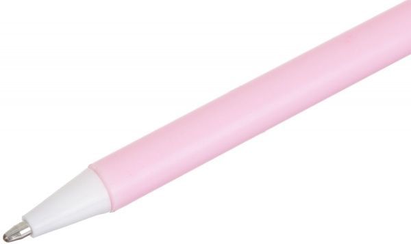 Ручка шариковая Розовое сердце с помпоном 