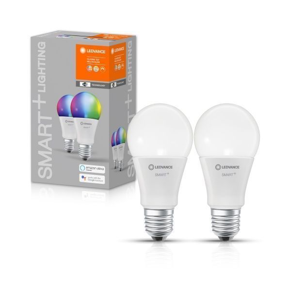 Умная лампа Ledvance SMART+ WiFi Classic Multicolour (2 шт./уп.) 9 Вт A60 матовая E27 220 В 2700-6500 К FS2-A60 RGBW 