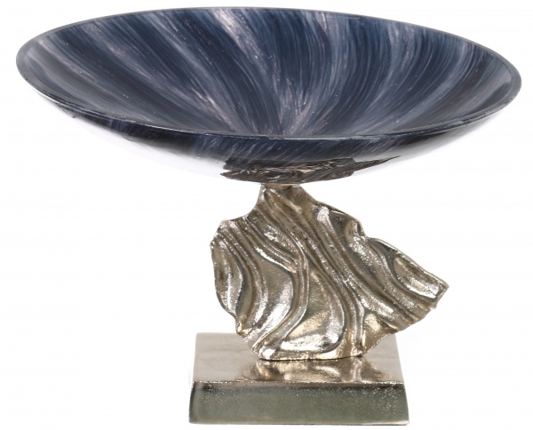 Фруктовница PANACHE Pacifica 23 см темно-синий с белым/никель 