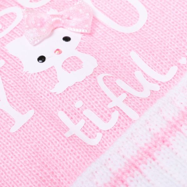 Шапочка детская для девочки Luna Kids р.36 белый с розовым 2146 