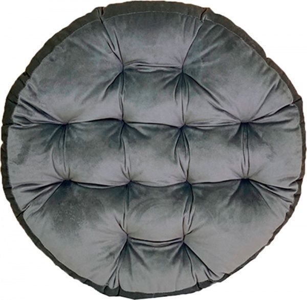 Подушка на стілець велюрова кругла моллі сіра